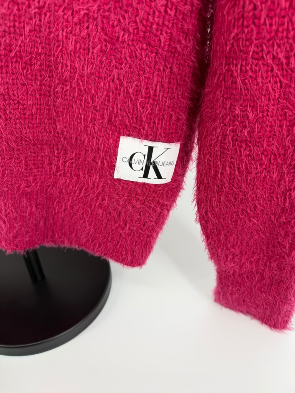 Calvin Klein Jeans Fuzzy Turtleneck Sweater Pink Women’s Size M and S Soft Knit - Picture 3 of 8
